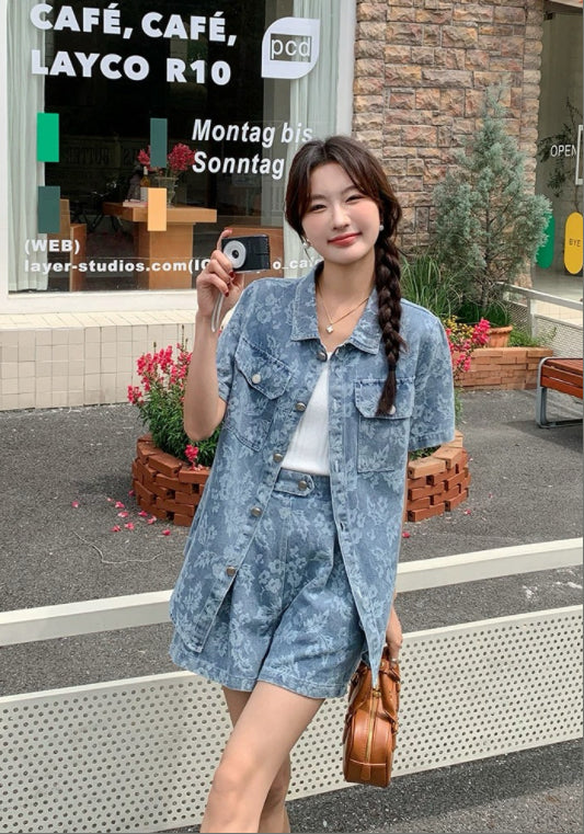 花紋牛仔套裝