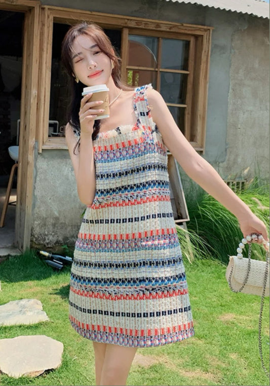 彩色編織裙