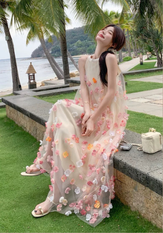 網紗立體花裙
