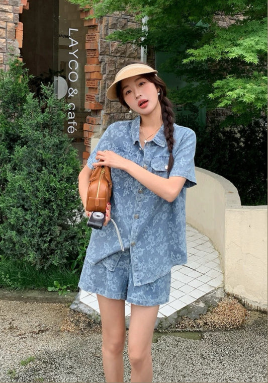 花紋牛仔套裝