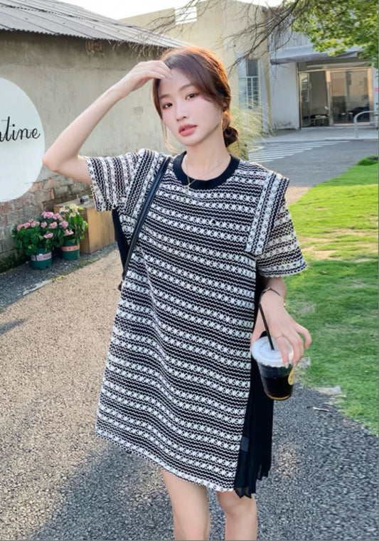 小香風條紋裙