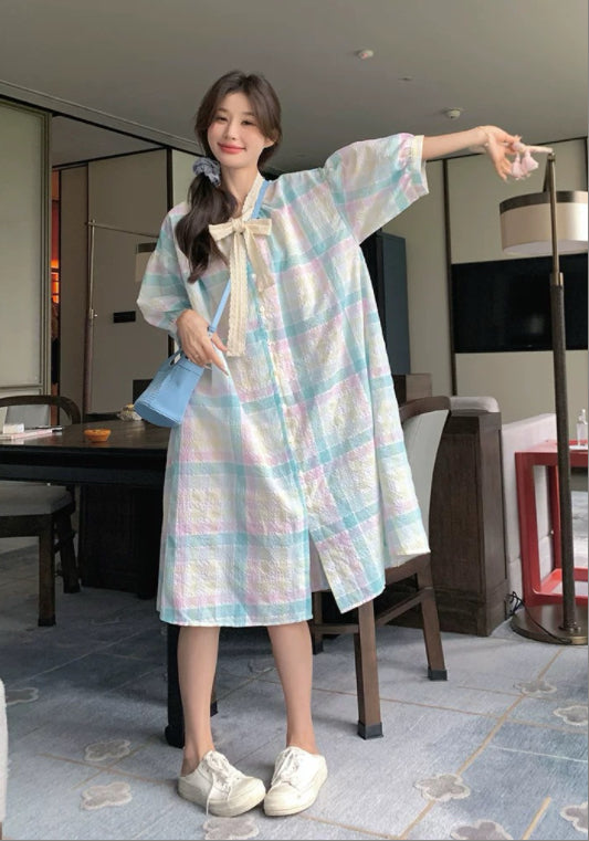 彩色格子裙
