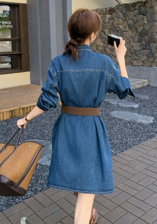牛仔襯衫裙