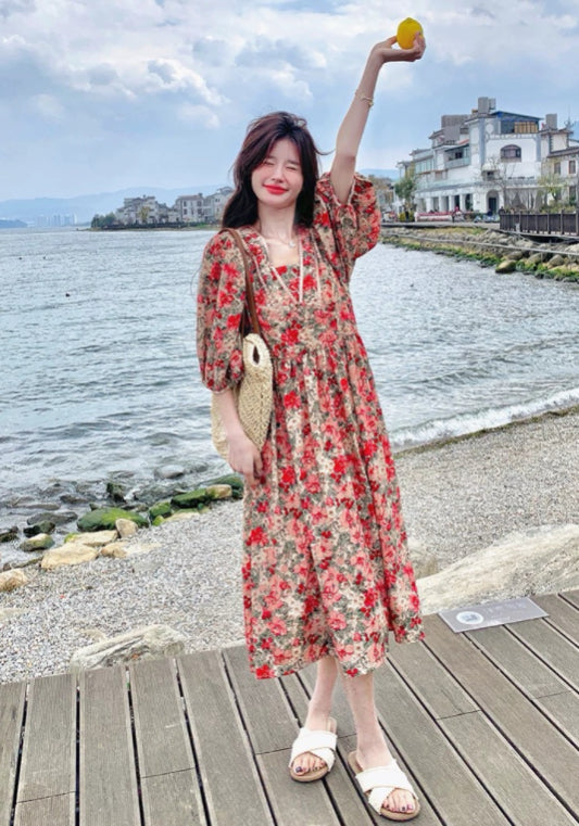 粉紅碎花裙