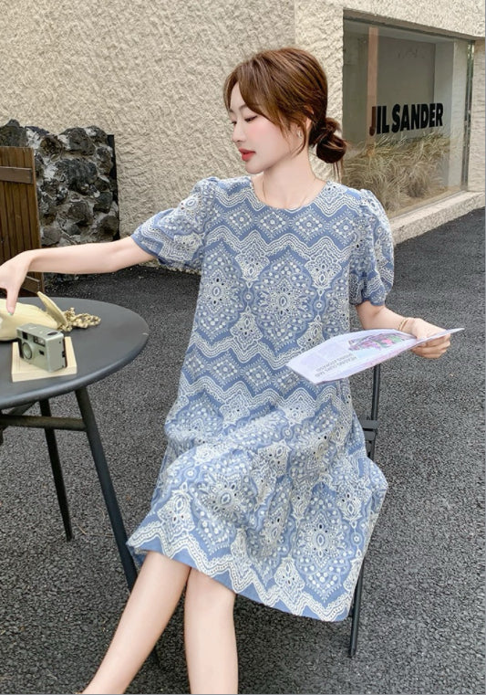 藍色蕾絲裙