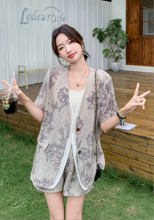 花紋西裝兩件套