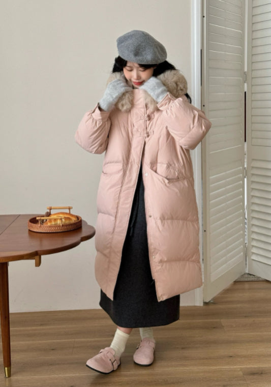 Long fluffy down jacket
