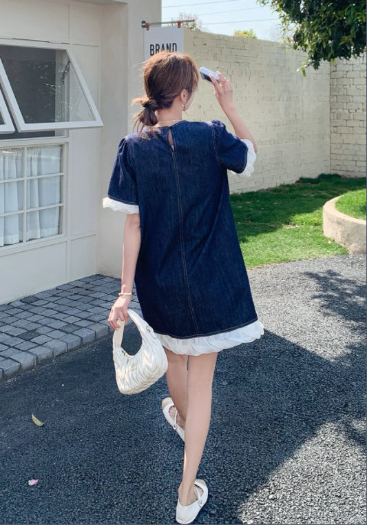 牛仔花邊裙
