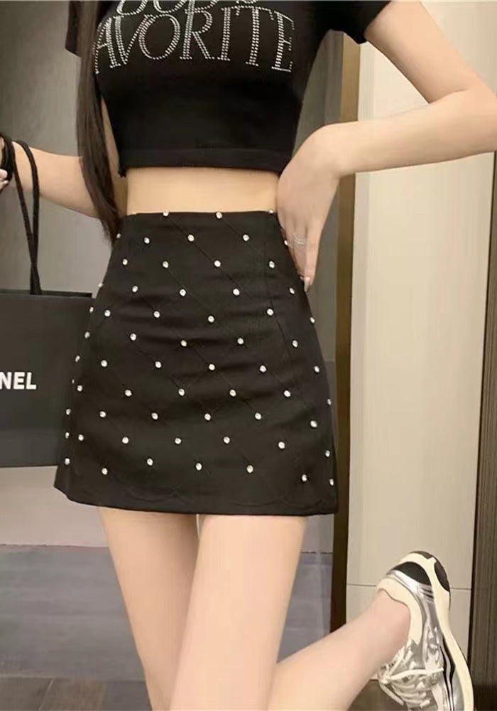 Beaded A-line skirt