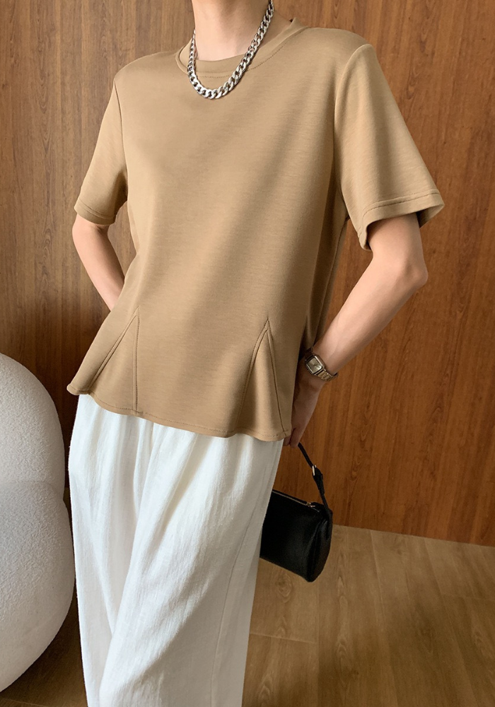荷葉邊下擺短袖T恤
