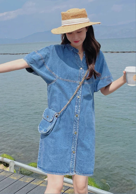 藍色牛仔裙
