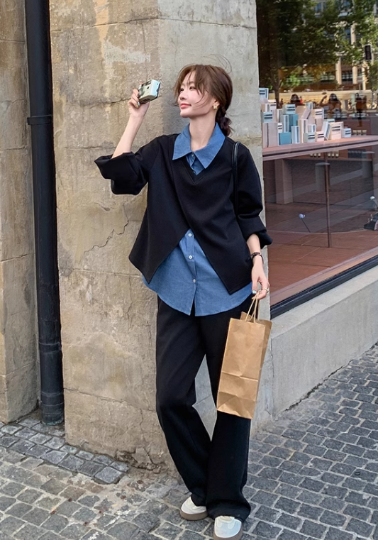 fake two piece shirt suit