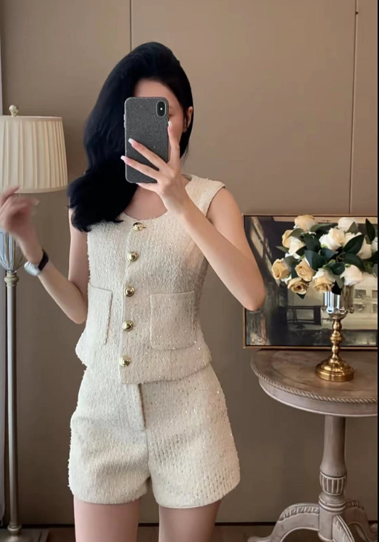 Xiaoxiangfeng braided sleeveless + shorts set