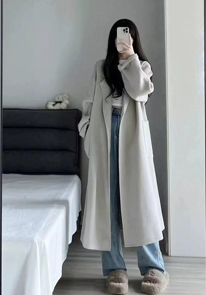 Korean high-end gray coat