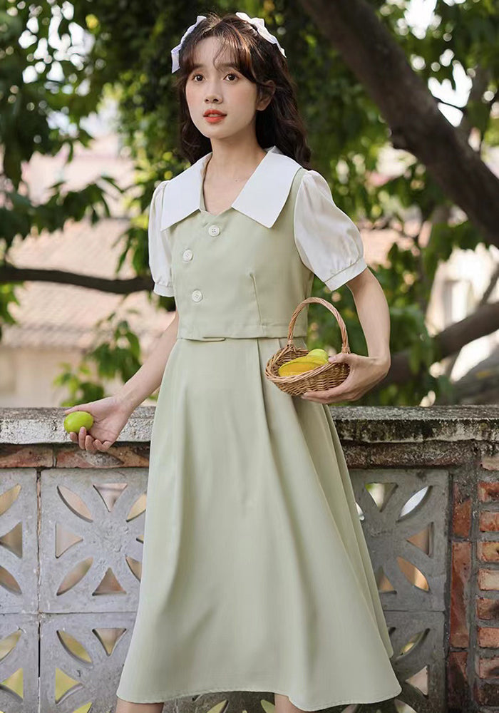 retro patchwork long skirt