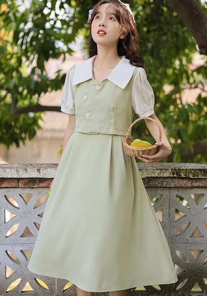 retro patchwork long skirt