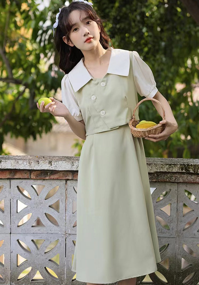 retro patchwork long skirt