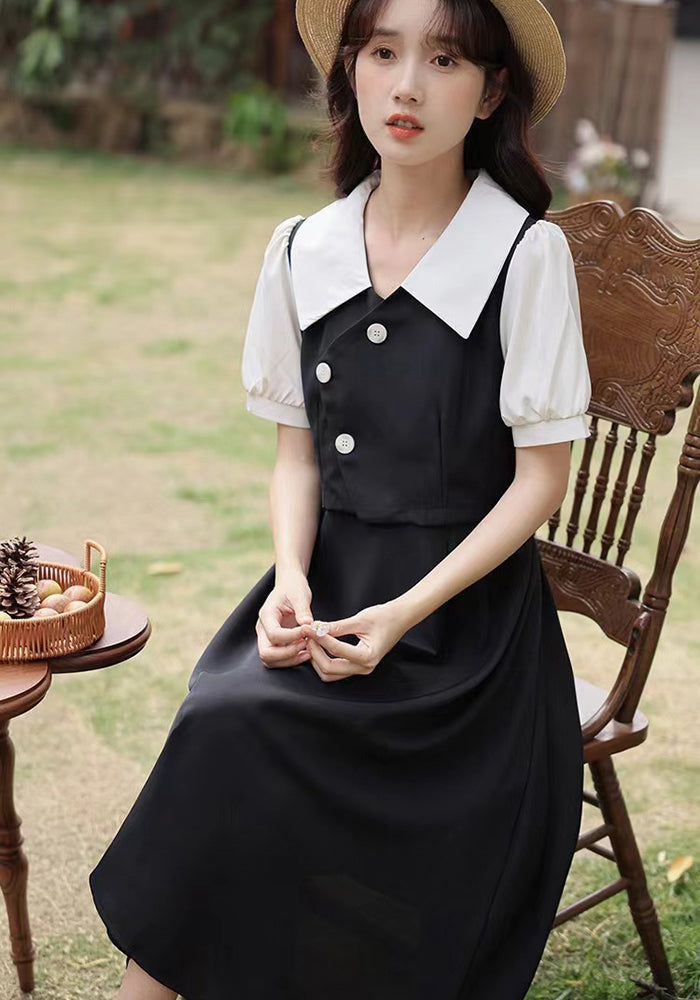 retro patchwork long skirt