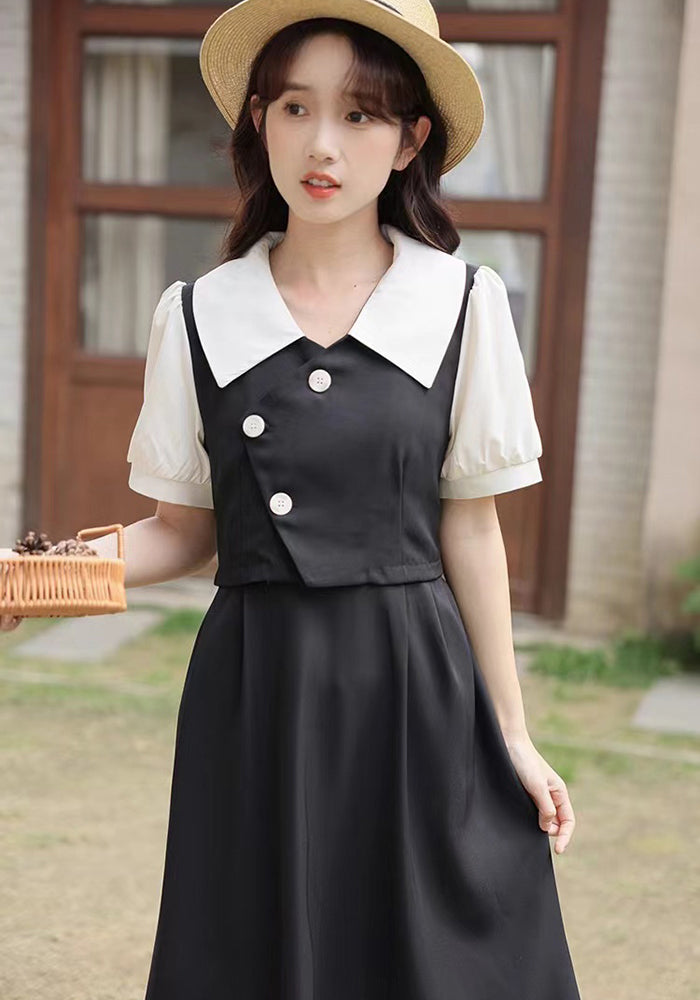 retro patchwork long skirt