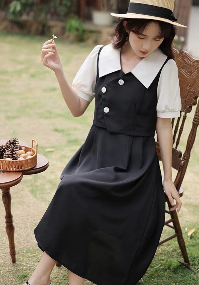 retro patchwork long skirt