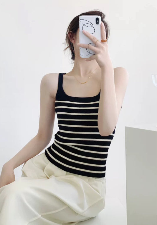 條紋針織背心