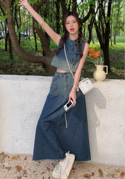 漸變牛仔套裝