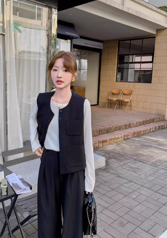 Premium black two-piece suit