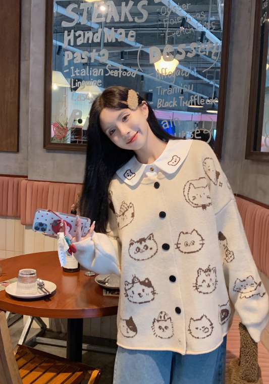 kitten sweater cardigan