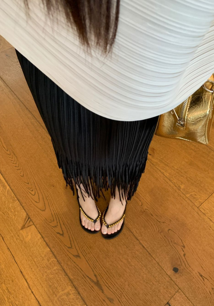 French camisole + fringed skirt