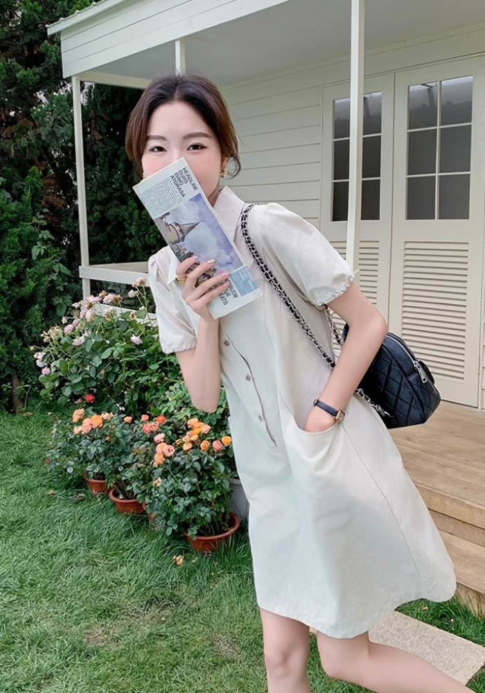 韓系Polo領襯衫裙