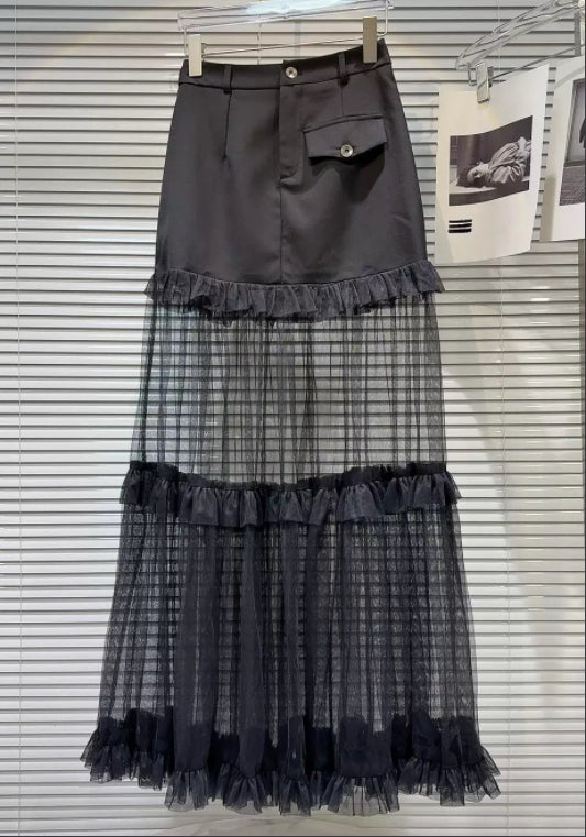網紗拼接半裙