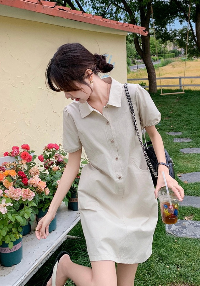 韓系Polo領襯衫裙