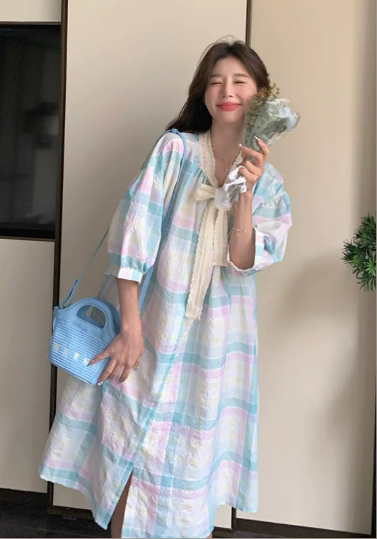 彩色格子裙