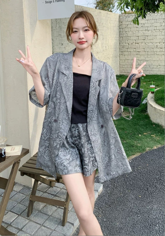 花案西裝兩件套