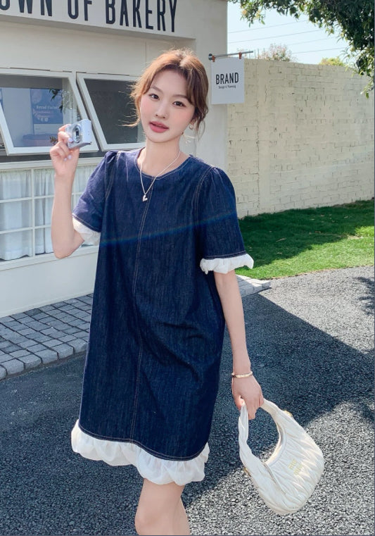 牛仔花邊裙