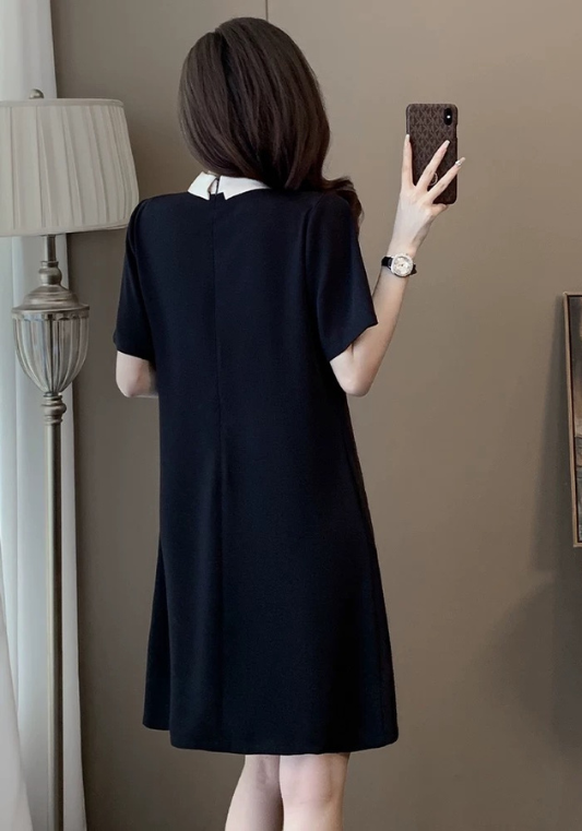 Polo collar beaded skirt