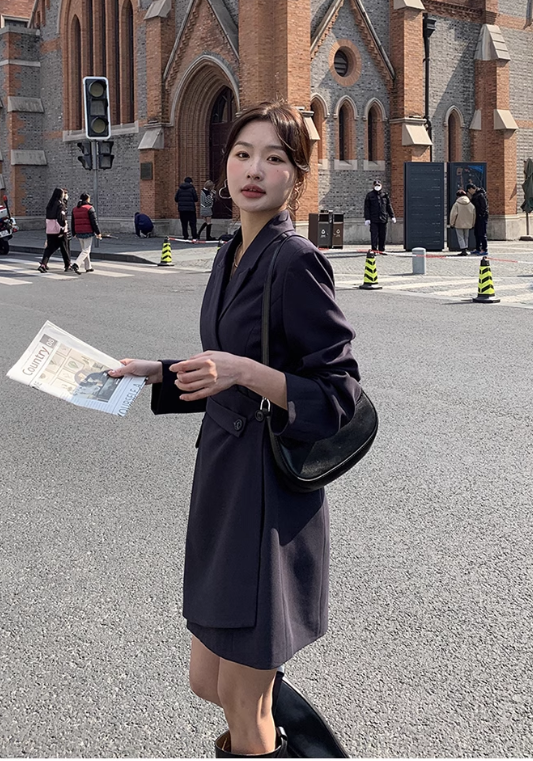 High-end black suit skirt