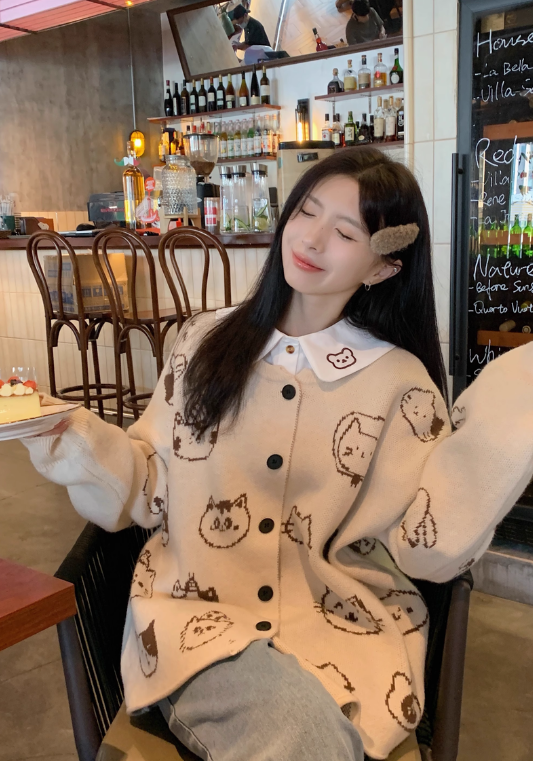 kitten sweater cardigan