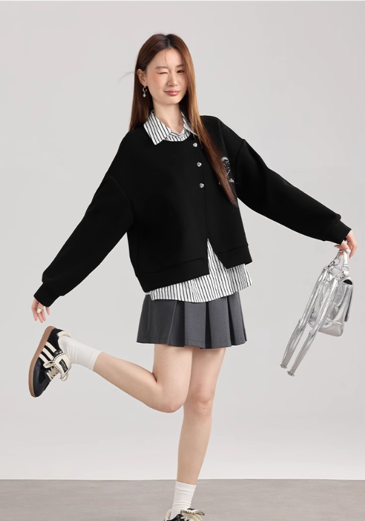 Bright diamond love patchwork sweatshirt