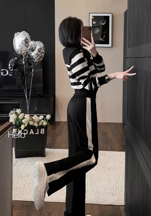 casual striped suit