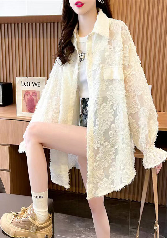 小香風蕾絲防曬外套