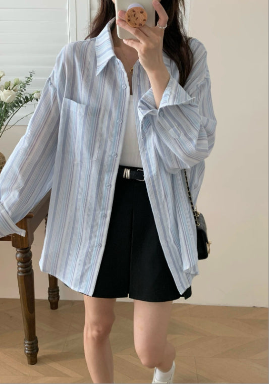 藍條紋襯衫