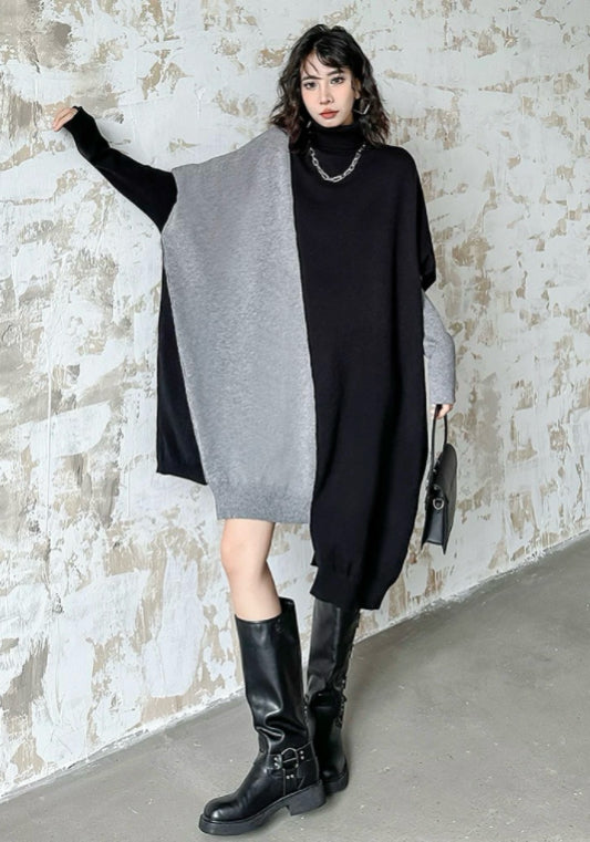 Black and gray patchwork skirt