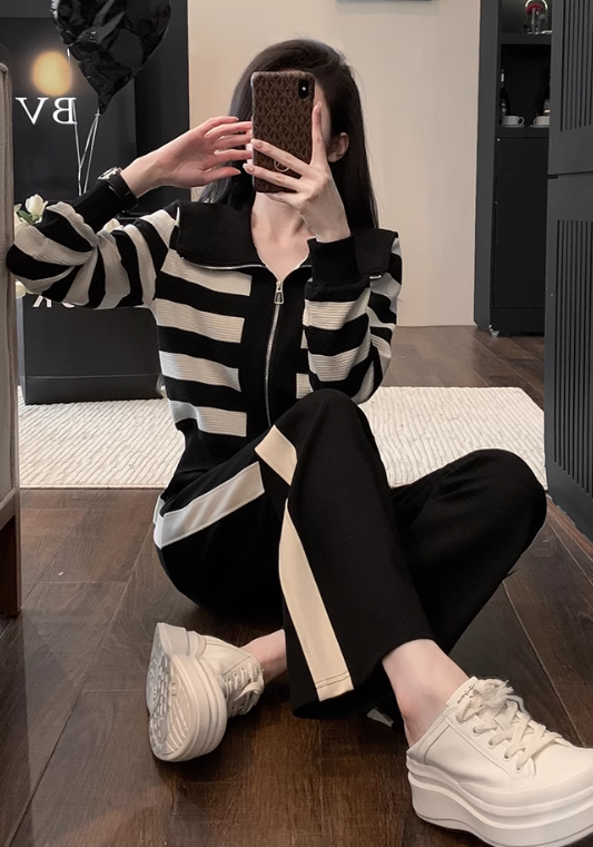 casual striped suit