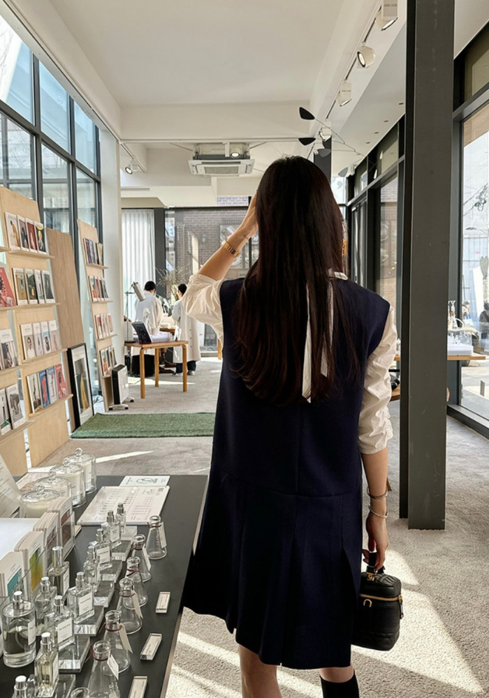 小香風愛心粗紡無袖連身裙