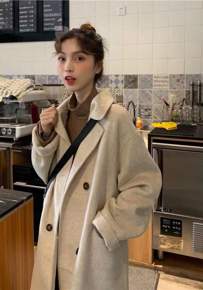 New Hepburn style wool coat