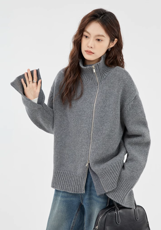 turtleneck zipper sweater