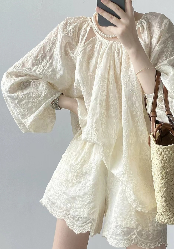 embroidered long sleeve suit