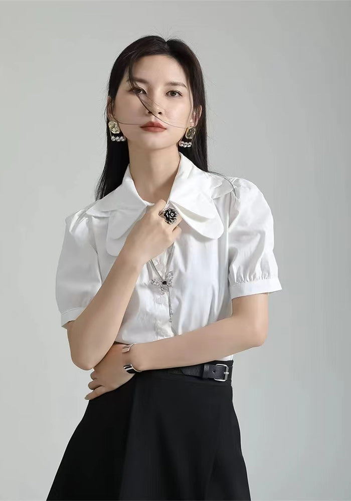 叠領短袖襯衫
