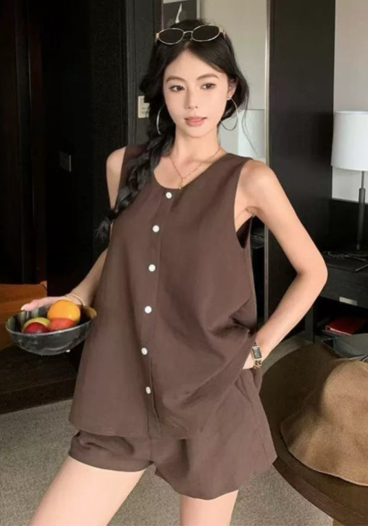 咖色兩件套